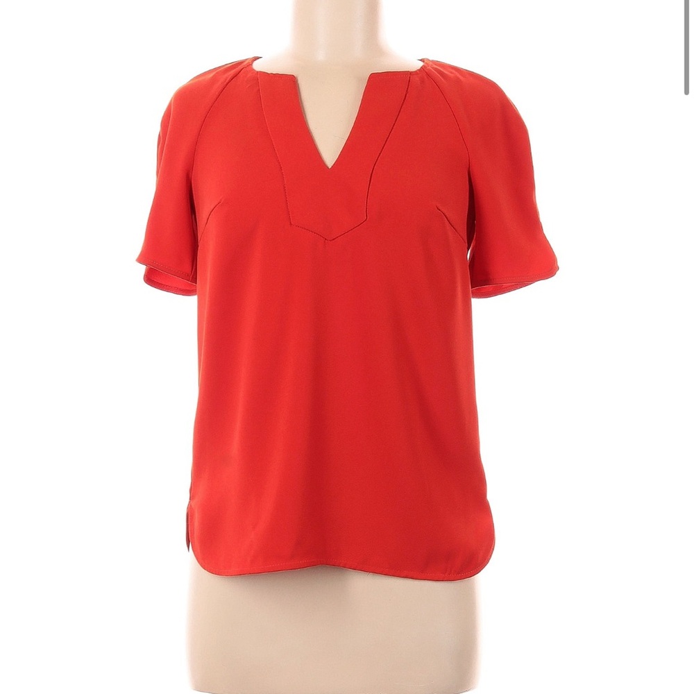 Trina Turk V-Neck Short Sleeve Blouse, Size S, Like New